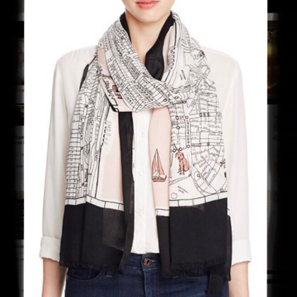 Kate Spade New York Map Oblong Scarf